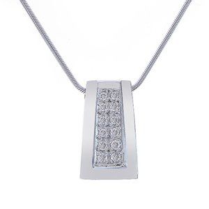 0.25 Ct. Tw. Round Cut Diamond 16'' Snake Chain Necklace 14K White Gold